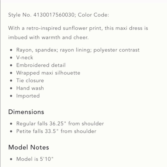 NWT Anthropologie Tiny sunflower wrap dress NWT! - Picture 7 of 13